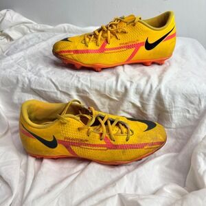 Nike Phantom GT Club Yellow Black Pink Soccer Cleats Youth Size 5 US